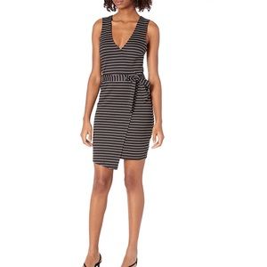 Jack by BB Dakota Navy Stripe Belted Racerback Mini Dress